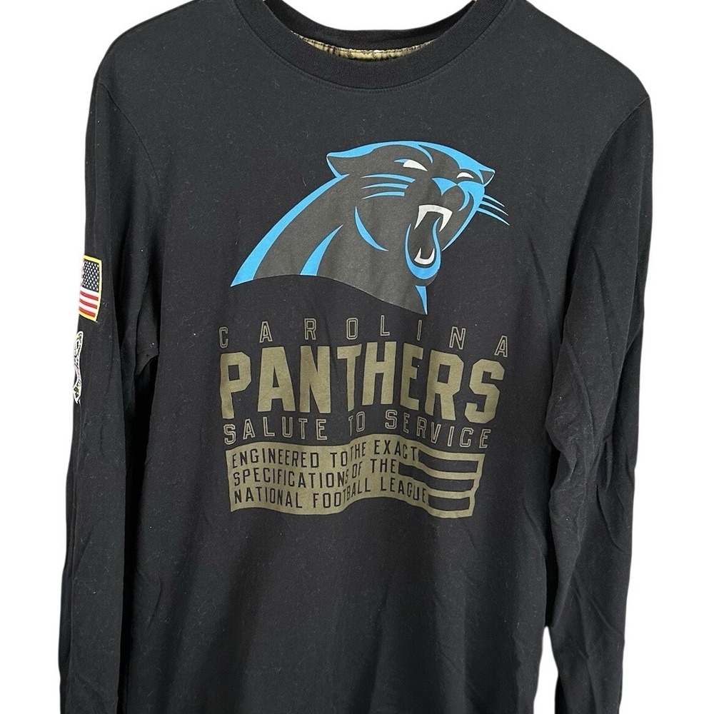 Nike Carolina Panthers Salute to Service Long Sleeve Shirt Mens Medium Black NFL